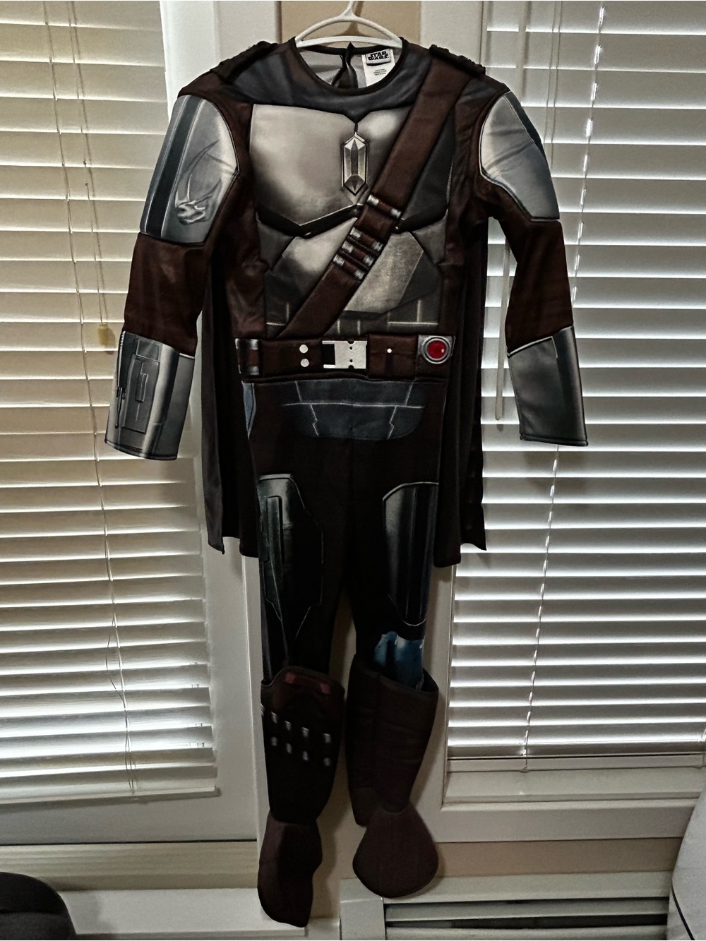 Star Wars Brown and Silver Mandalorian-Style Kids Costume with Cape